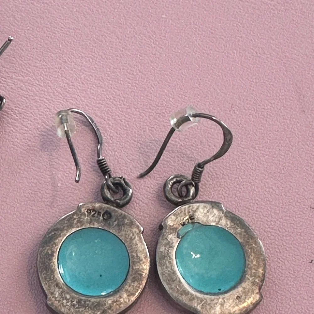 925 turquoise earring lot vintage feather - Picture 3 of 6